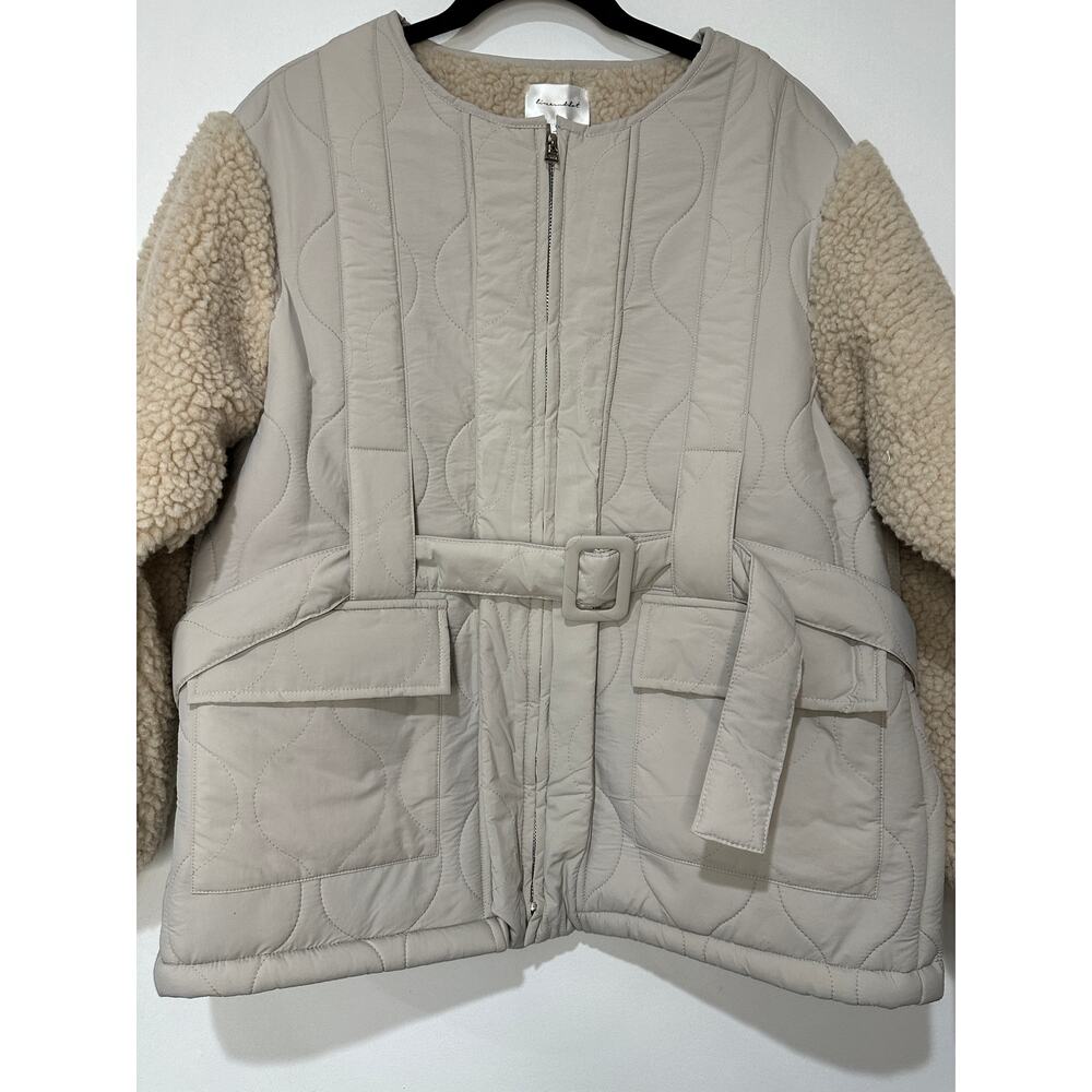 Line + Dot Milan Padded Sherpa Jacket Neutral/Cream Medium NWT Urban Outfitters - Picture 15 of 16